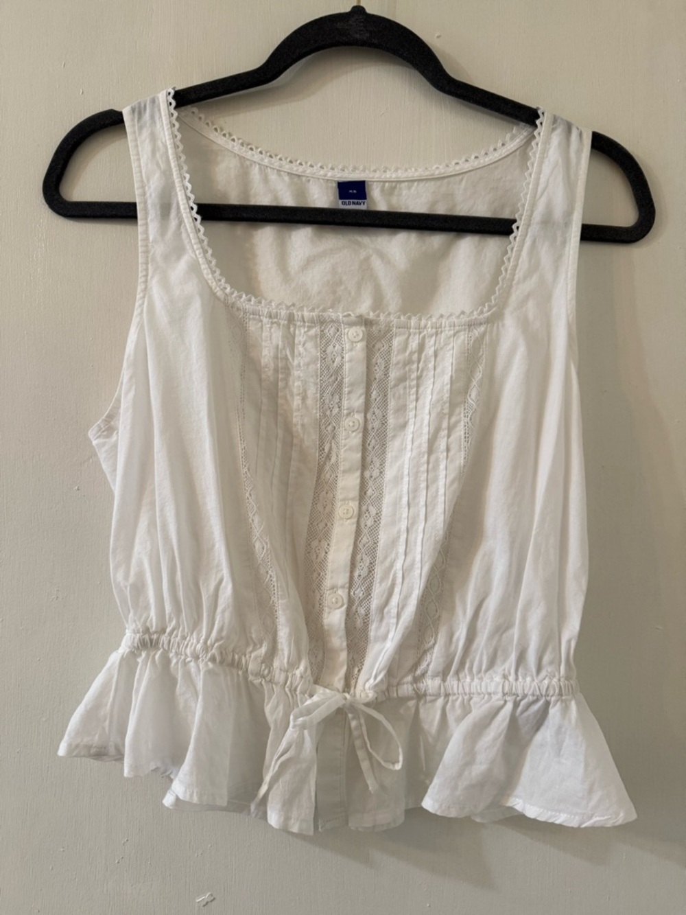 Old Navy White Button-Front Peplum Tank Top NWT